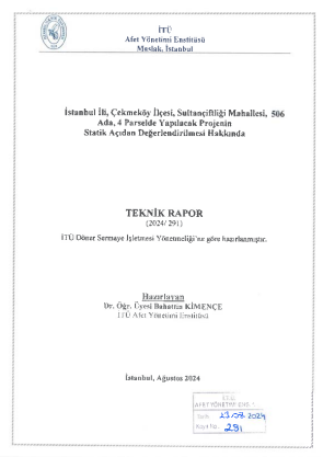 İTÜ Deprem Yapısal Güvenlik Raporu